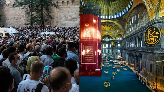 Jalanan Menuju Haghia Sophia Padat Jelang Shalat Jumat, Takbir & Tahmid Berkumandang Mirip Aksi 212