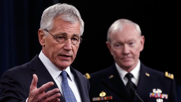 Defense Secretary Hagel And Joint Chiefs Of Staff Dempsey Discuss New Cuts To Military Budget