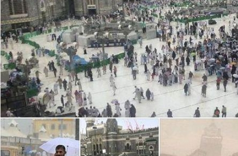 Berkah Haji, Sepanjang Minggu Sore Mekkah Dan Mina Diguyur hujan Deras
