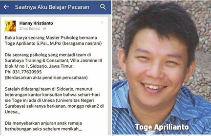 Kontroversi Buku Toge Aprilianto, Maaf Saja Tidak Cukup