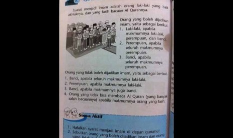 Heboh, Beredar Buku Pelajaran Banci Boleh Jadi Imam Sholat
