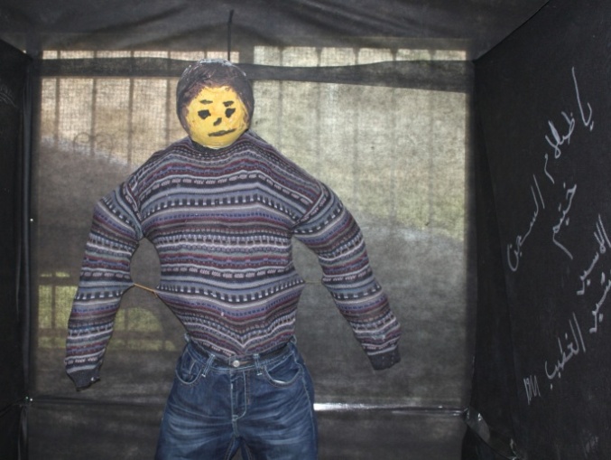 Pameran Isi penjara Israel-tahanan berada dalam posisi berdiri