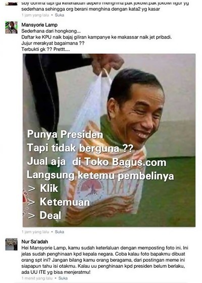 Pembuat Meme "Jokowi Dijual di Toko Bagus" Terancam Hukuman Pidana
