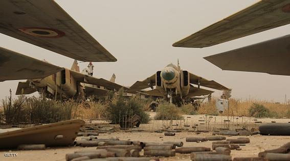 A general view shows former Syrian army fighter jets at the Abu Duhur military airport, the last regime-held military base in northwestern Idlib province, after Al-Qaeda's Syrian affiliate and its allies seized the base on September 9, 2015 in the latest setback for President Bashar al-Assad's forces. Al-Nusra Front and a coalition of mostly Islamist groups captured the military airport after a siege that lasted two years, the Syrian Observatory for Human Rights monitor said. AFP PHOTO / OMAR HAJ KADOUR        (Photo credit should read OMAR HAJ KADOUR/AFP/Getty Images)