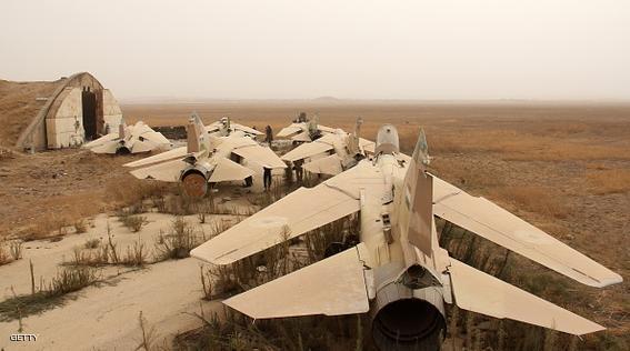 A general view shows former Syrian army fighter jets at the Abu Duhur military airport, the last regime-held military base in northwestern Idlib province, after Al-Qaeda's Syrian affiliate and its allies seized the base on September 9, 2015 in the latest setback for President Bashar al-Assad's forces. Al-Nusra Front and a coalition of mostly Islamist groups captured the military airport after a siege that lasted two years, the Syrian Observatory for Human Rights monitor said. AFP PHOTO / OMAR HAJ KADOUR        (Photo credit should read OMAR HAJ KADOUR/AFP/Getty Images)