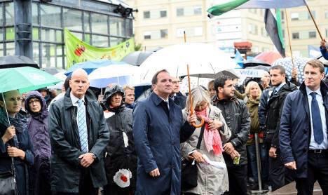 Aksi solidaritas Swedia - PM Stevan laufen