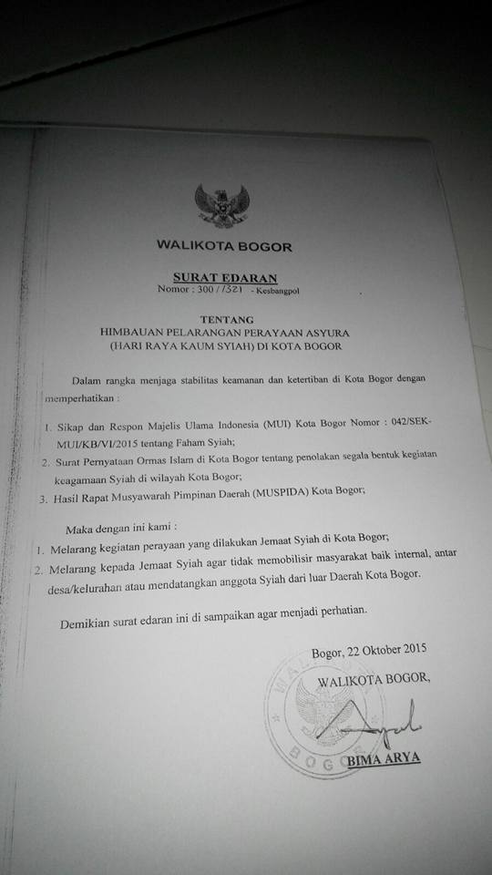 Walikota Bogor Larang Perayaan Hari Raya Syiah, JIL Sewot