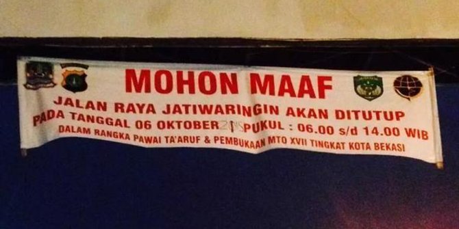 Patut Disesalkan, Jalan Raya Jatiwaringin Ditutup Sampai Pukul 14.00 wib Cuma Karena Ada Pawai Ta'aruf MTQ