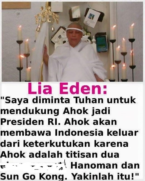 Lia Eden Bilang Ahok Keturunan Sun Go Kong