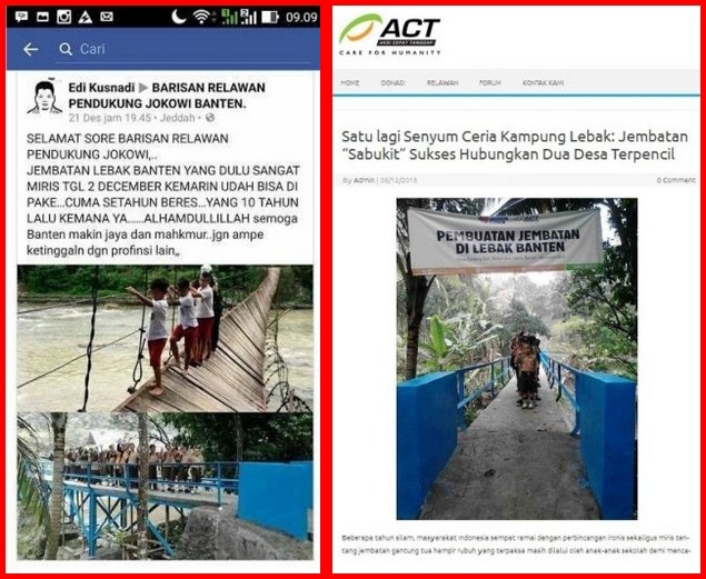 Hasil Revolusi Mental: Jembatan Karya ACT, Diklaim Jokowers Sebagai Hasil Kerja Pemerintah