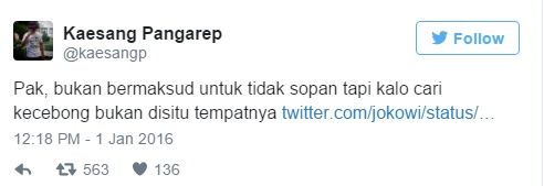 Hastag #TangkapKaesang Jadi Trending Topik di Twitter