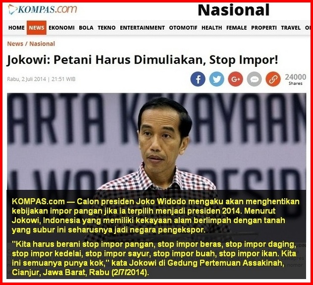 #JokowiHebat: Indonesia Impor 381.000 Ton Gula Mentah