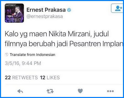 Ernest, Komikus Ini Kembali Lecehkan Islam, Kali Ini HIna Pesantren