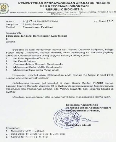 Sekretarus Kemenpan: Surat Itu Benar Adanya...