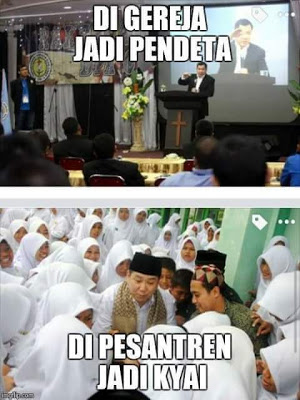 HT, di Gereja Jadi Pendeta, di Pesantren Berdandan Mirip Kyai