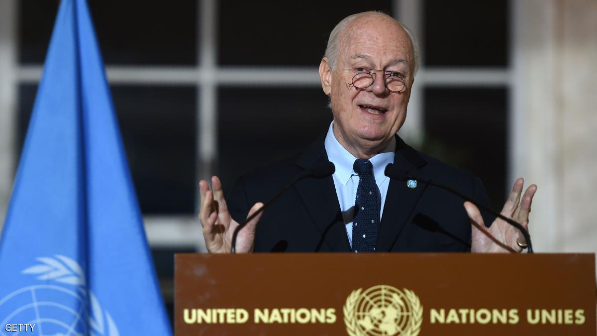 United Nations Syria envoy Staffan de Mistura speaks during a press conference in Geneva on March 15, 2016, on the second round of Syrian peace talks at the UN headquarters. Syria's main opposition group told AFP on March 15 that it was ready to negotiate in the same room with the regime, if ongoing peace talks in Geneva make progress. The current round of negotiations aimed at ending the five-year war are so-called proximity talks, with United Nations envoy Staffan de Mistura meeting separately with opposing sides.   / AFP / PHILIPPE DESMAZES        (Photo credit should read PHILIPPE DESMAZES/AFP/Getty Images)