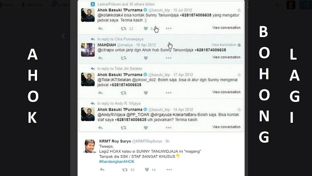 Sunny Memang Staf Khusus Ahok, Masih Percaya Sama Lisan Orang Ini?