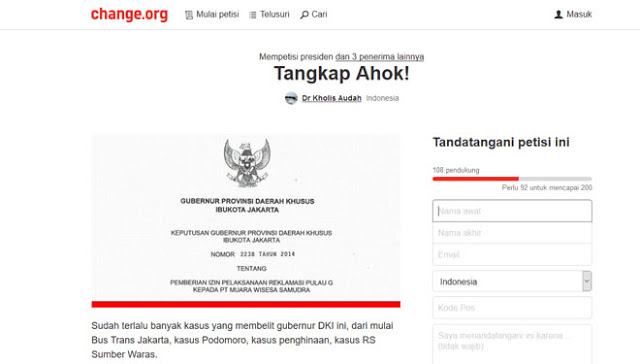 Terlibat Banyak Skandal, Petisi Tangkap Ahok Diluncurkan