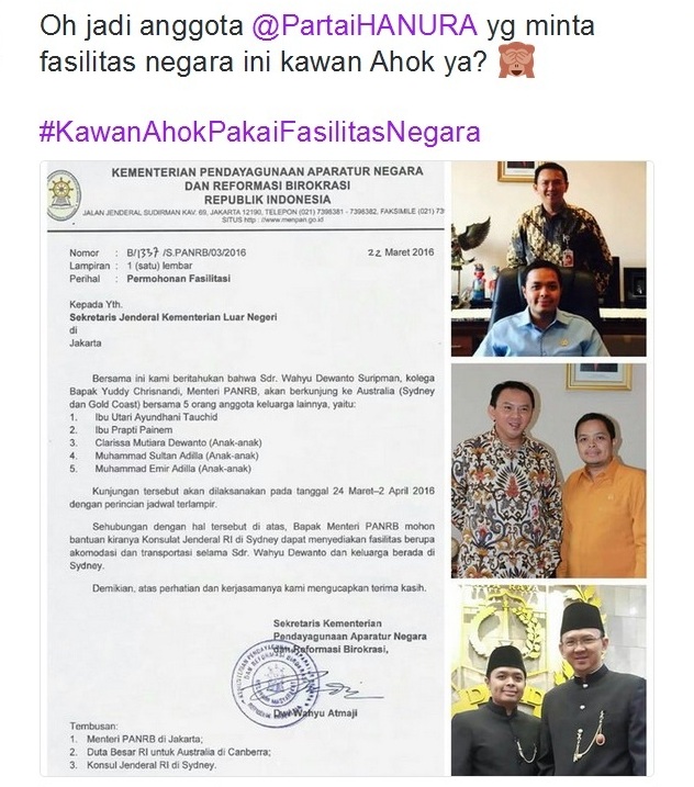 Heboh! Pendukung Ahok Dari Hanura, Pelesir ke Aussie Pakai Fasilitas Negara