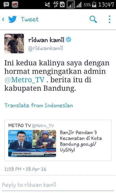 ridwan kamil ingatkan metrotv