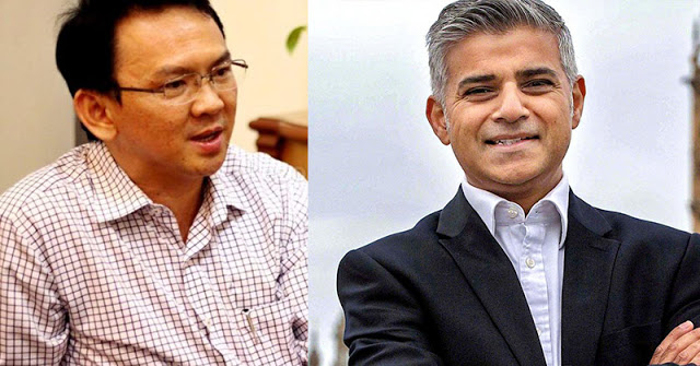 Gak Nyambung, Ahokers Sandingkan Foto Ahok Dengan Sadiq Khan