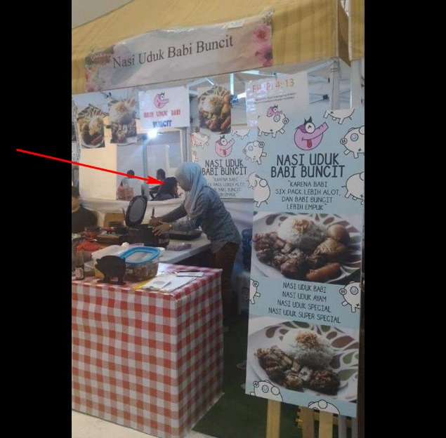 Waspada! Ada Nasi Uduk Babi di Lippomall Puri, Penjaganya Non Muslim Tapi Berjilbab