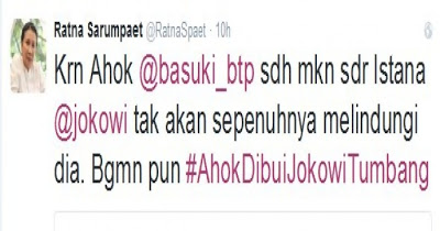 Ratna Sarumpaet: Ahok Dipenjara, Jokowi Tumbang!