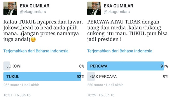 Eka Gumilar: Tukul pun Akan Kalahkan Jokowi...