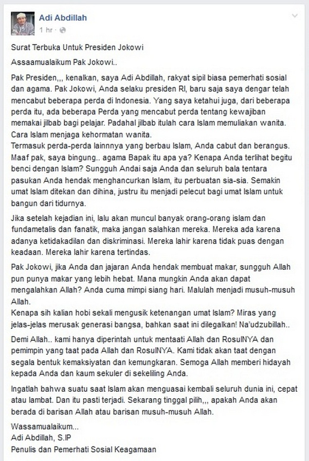 surat utk jokowi
