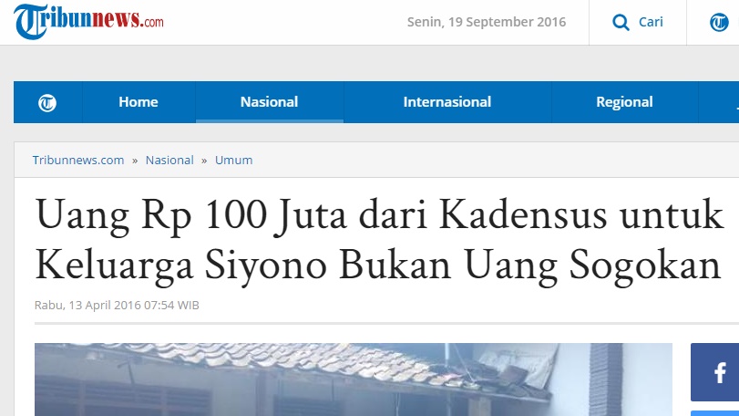 Konyolnya KPK:  Uang 100 Juta untuk Siyono Bukan Suap, Bagi Irman Gusman Suap