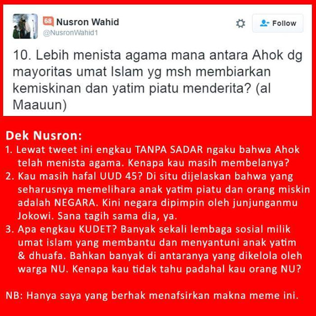 Sudah Dilepeh Ahok dan Ditendang PBNU, Nusron Juga Disudutkan Netizen