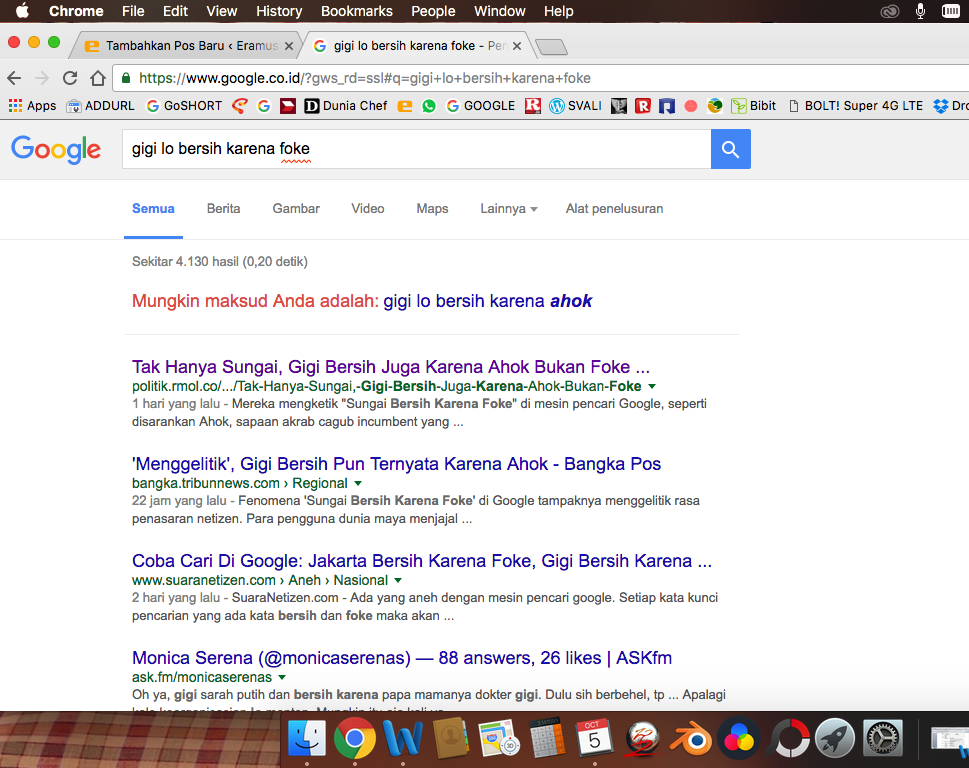 Tak Hanya Sungai, Gigi Lo Bersih Juga Karena Ahok