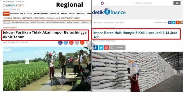 Di Depan Petani Jokowi Bilang tak akan Impor, Padahal Sudah Datangkan Beras 1,14 Juta Ton