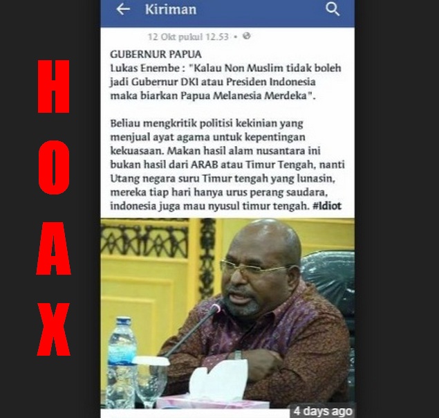 Gubernur Lukas Enembe Bantah Beri Pernyataan Singgung Pilkada DKI 2017