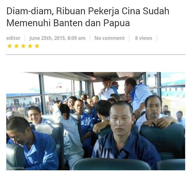 Kebijakan Bebas Visa Jokowi Sebabkan Banjirnya Pekerja Ilegal Cina ke Indonesia