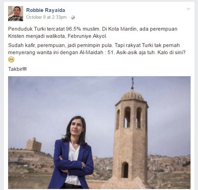Bela Ahok terkait Al-Maidah 51 dengan Contoh Walikota di Turki, Ahoker Ini Ketahuan Bodohnya