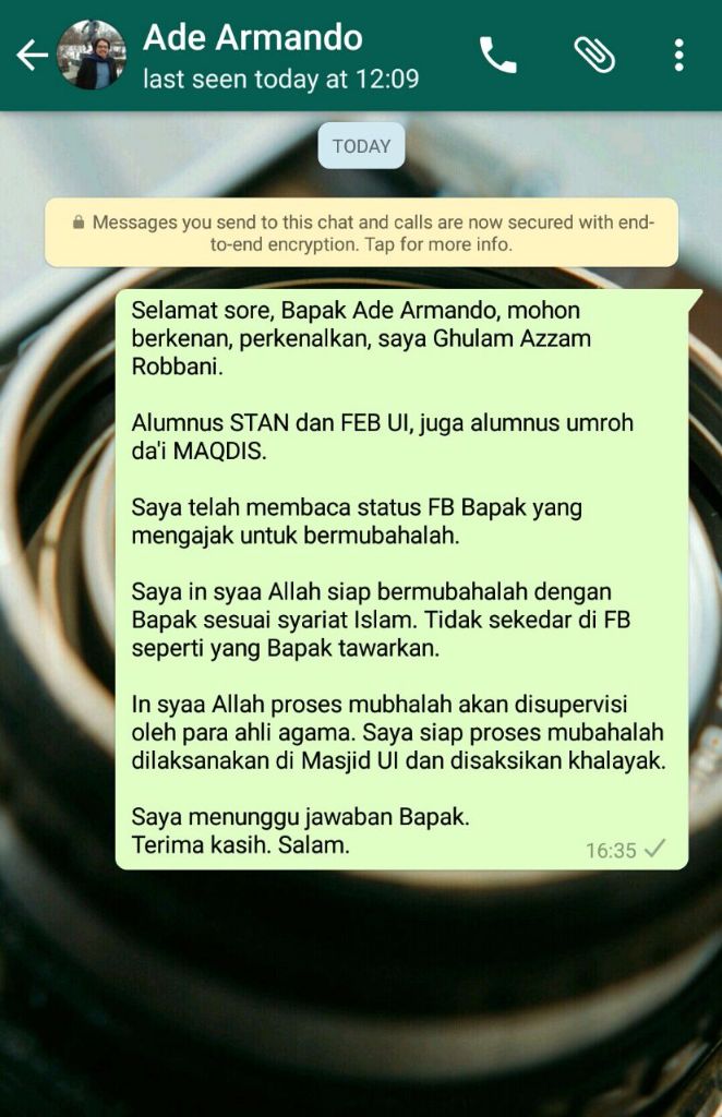 Ade Armando Tidak Mau Mubahalah di Masjid
