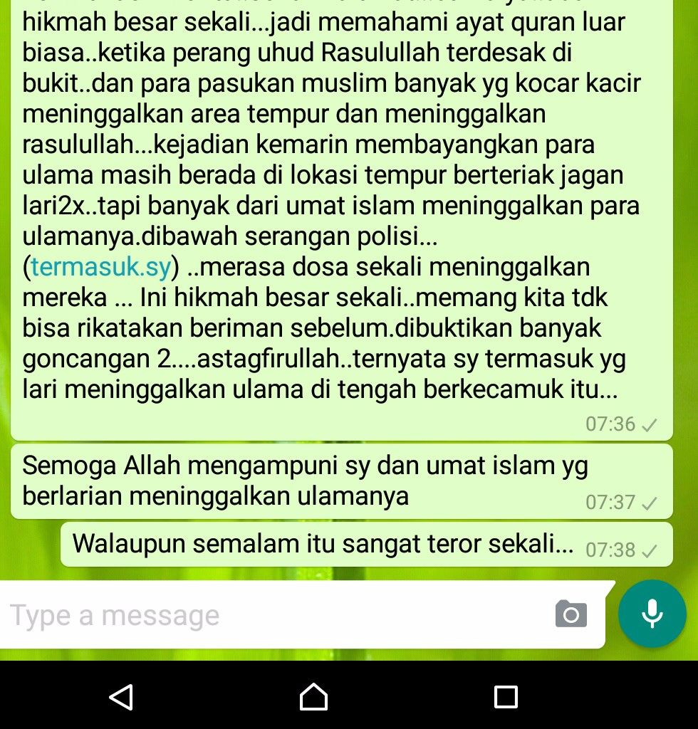 Tukang Ojek Online: Habib Rizieq Tetap Berdiri Tegak Tak Gentar Diserang Polisi