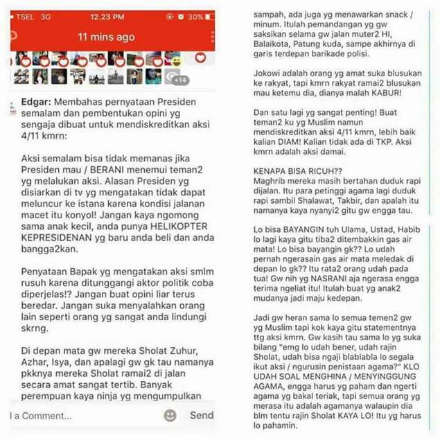 Kesaksian Non-Muslim Yang Ikut Aksi Damai 4 Nov, Tamparan Keras Buat Orang Islam Yang Nyinyir