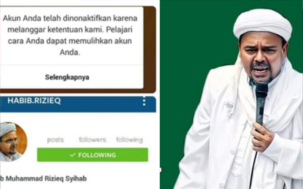 Perang Cyber Dimulai, Akun Instagram Habib Rizieq Mendadak Dinonaktifkan oleh Pihak Instagram