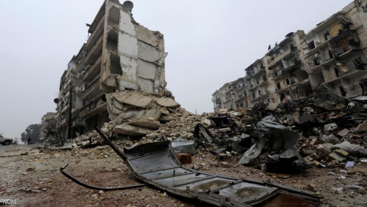 A general view shows the damage in the government-held al-Shaar neighborhood of Aleppo, during a media tour, Syria December 13, 2016. REUTERS/Omar Sanadiki