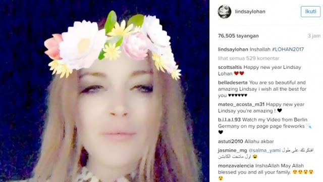 Sebut "Insha Allah", Lindsay Lohan Bikin Heboh Fans