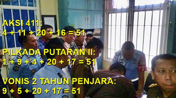 Nista Al-Maidah 51, Kejatuhan Ahok Selalu di Angka 51