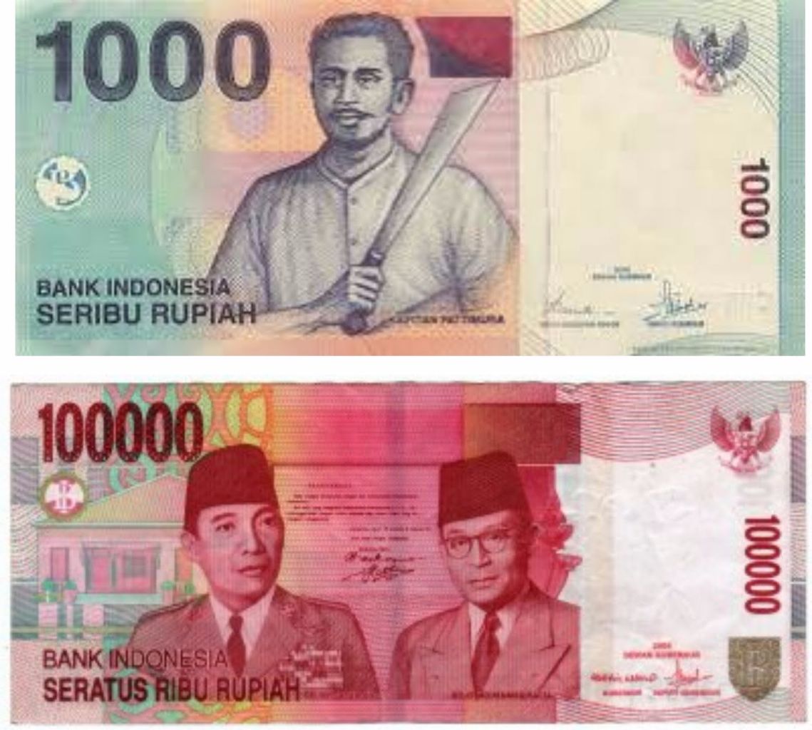 Beda nasib antara uang pecahan 1K & 100K