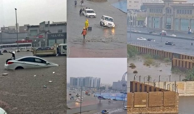 Mekkah Badai Petir, Jeddah Banjir, 17 Tergelincir di Dekat Masjid Nabawi