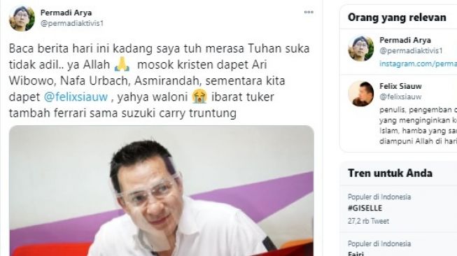 Abu Janda berkelakar soal berita menghebohkan Ari Wibowo pindah agama dari Islam ke Kristen. Dia menyatakan sedih.