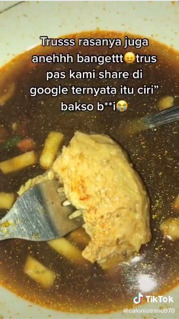 Bakso diduga daging babi (TikTok @calonistrimu970)