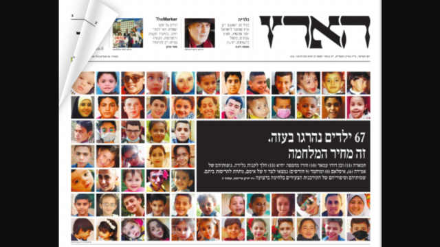 Surat Kabar Israel Terbitkan Foto 67 Anak Palestina yang Tewas di Gaza: Inilah Harga Perang