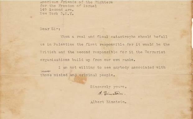 Ini Surat Einstein Tentang Keruntuhan Total Zionis-Israel