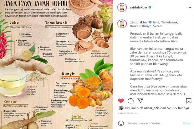 Tips Herbal Ust. Dokter Zaidul Akbar Bentengi Diri dari Covid-19